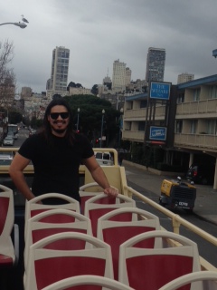 Sight Seeing from the comfort of a double decker bus.