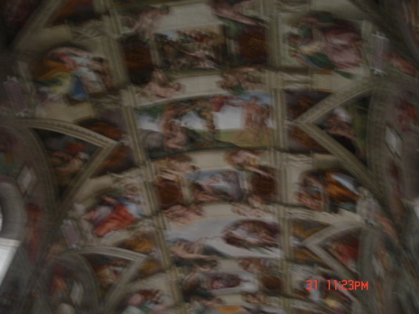 Best picture I could get of the Sistine Chapel. This is soooo illegal...