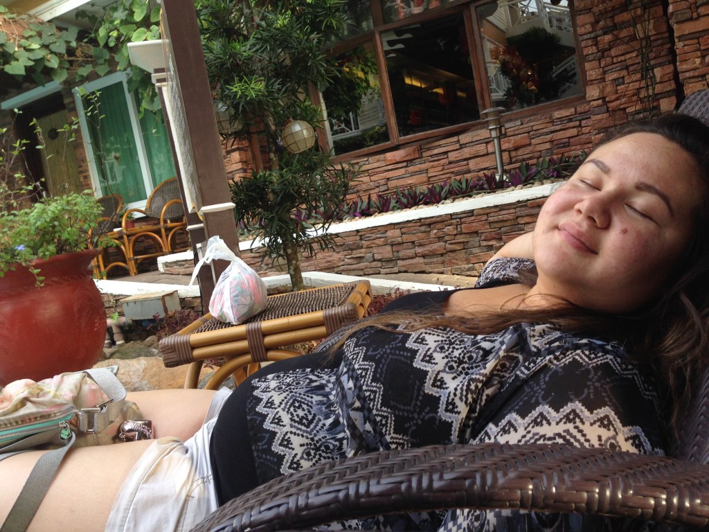 Oh Patty is serious about relaxing..