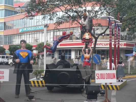 Remnants of the Sinulog Festival. Superman, Wonder Woman, and Spider Man were special guests!