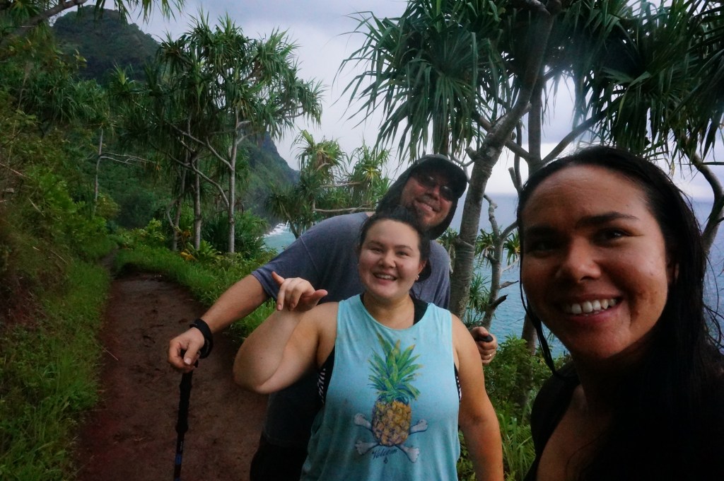 The team hiking the last leg of the 8 mile hike! 